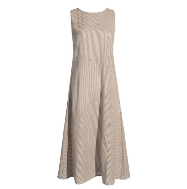 Striped Sleeveless U-Neck Dress