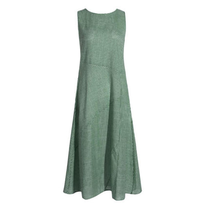 Striped Sleeveless U-Neck Dress