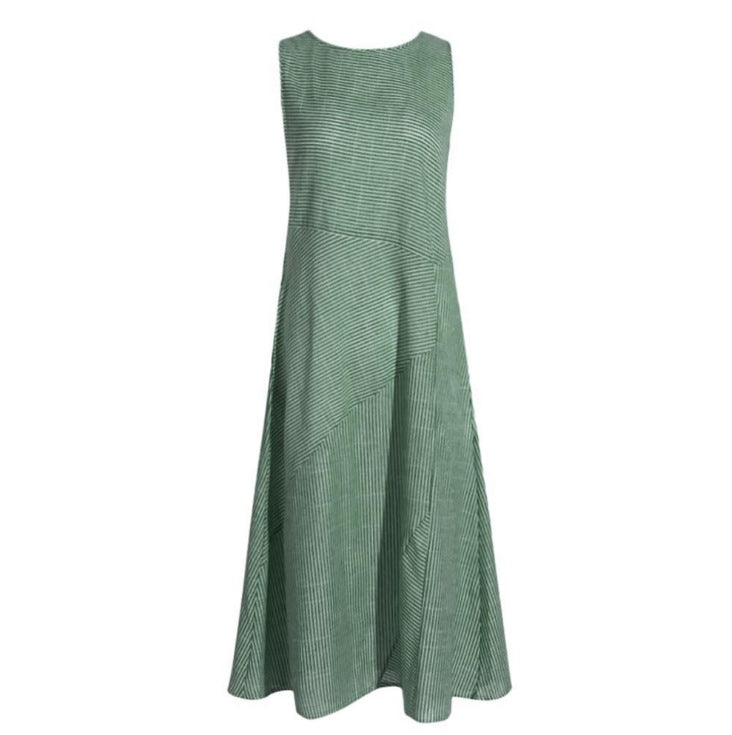 Striped Sleeveless U-Neck Dress
