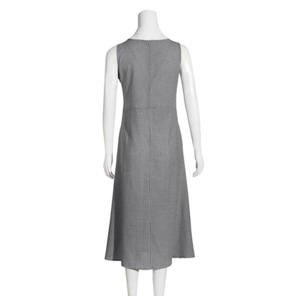 Striped Sleeveless U-Neck Dress