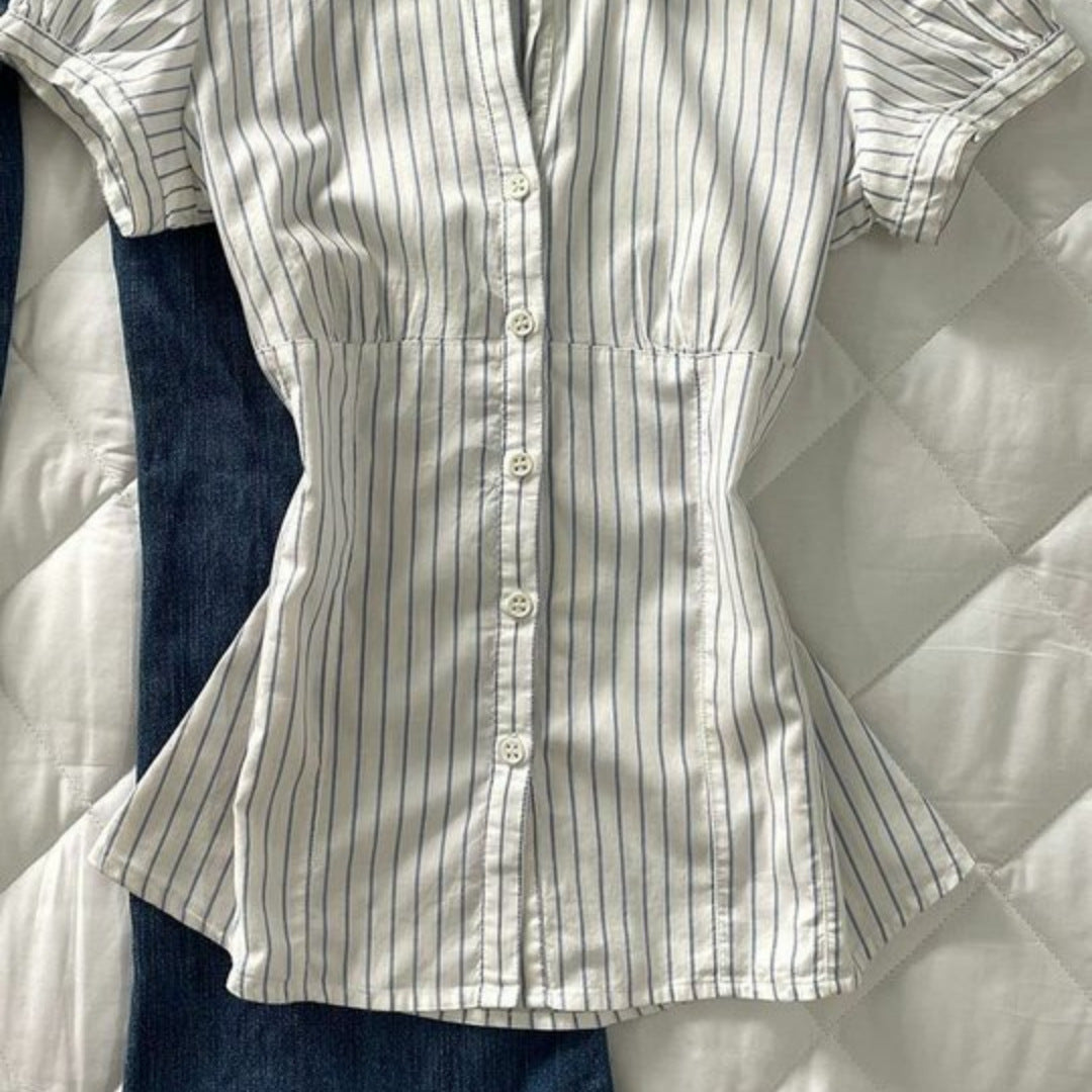 Striped Slim Fit Womens Polo Shirt