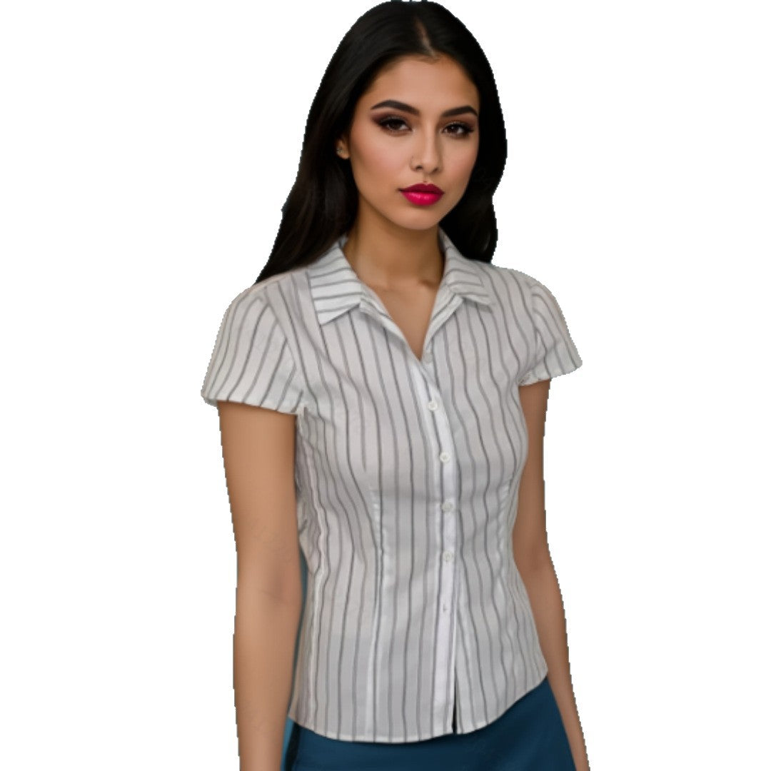 Striped Slim Fit Womens Polo Shirt