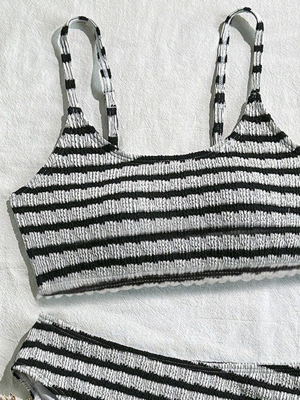 Striped Split Swimsuits