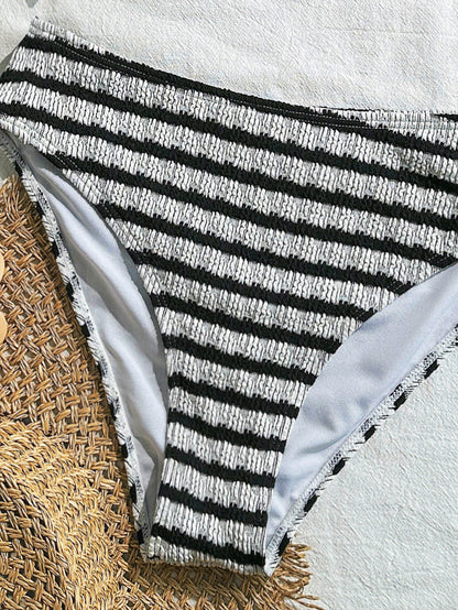 Striped Split Swimsuits