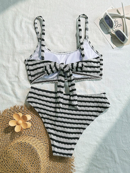 Striped Split Swimsuits