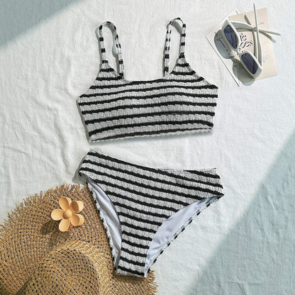 Striped Split Swimsuits