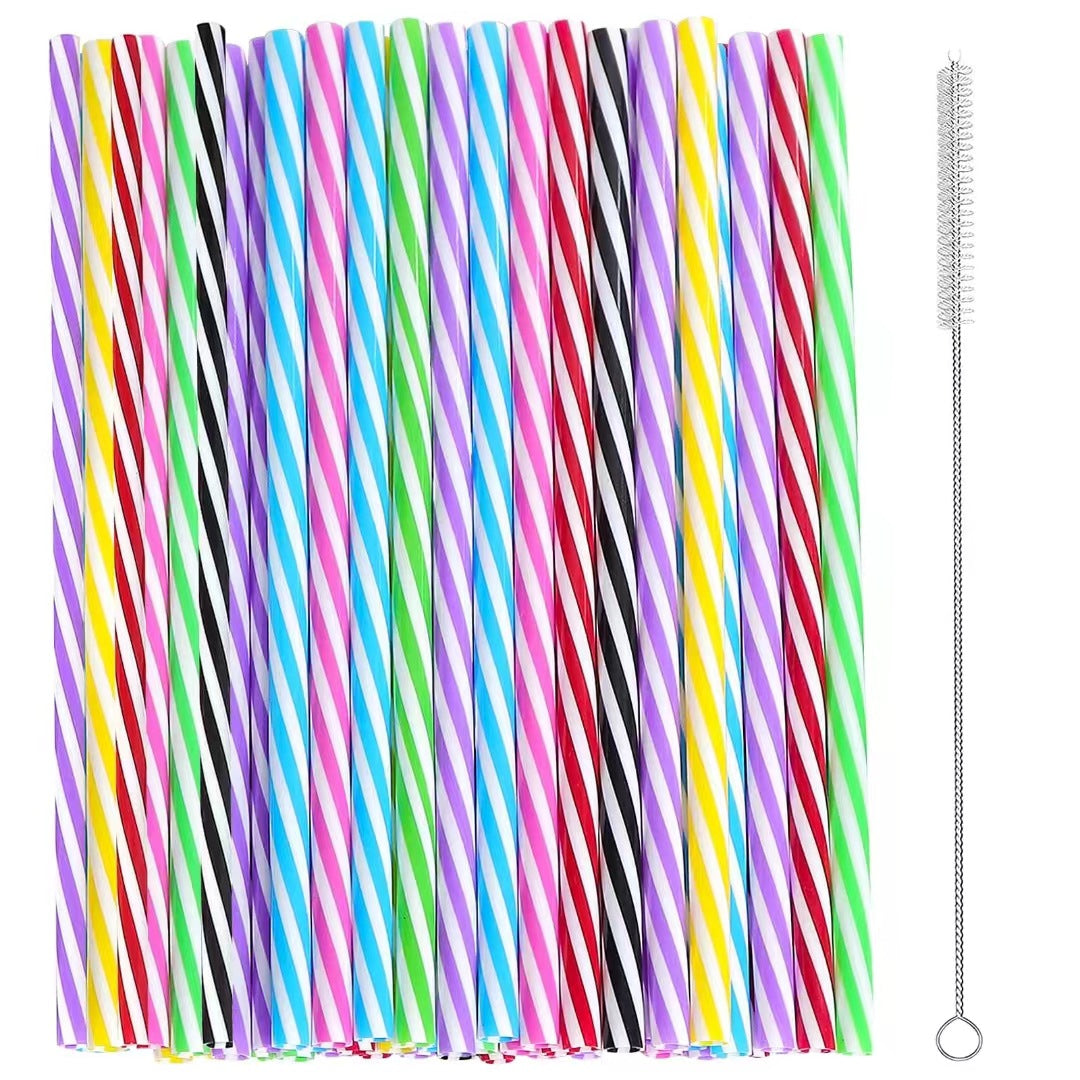 Striped Straws Are Reusable and Suitable for Drinking