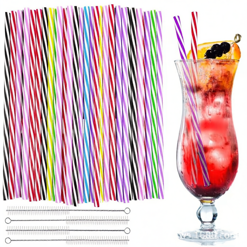 Striped Straws Are Reusable and Suitable for Drinking