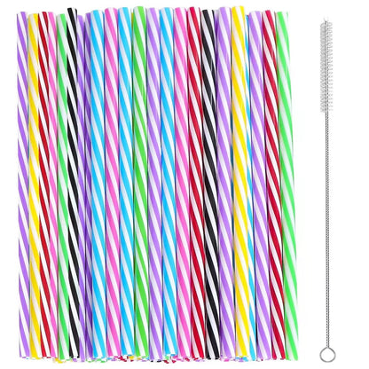 Striped Straws Are Reusable and Suitable for Drinking