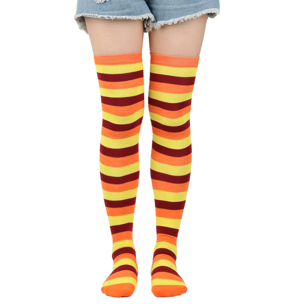 Striped Thigh Socks