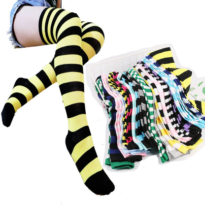 Striped Thigh Socks