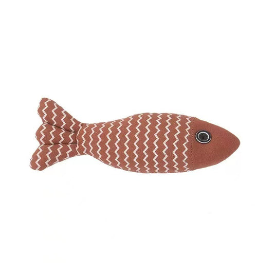 Striped Wave Mint Cloth Fish Cat Toy