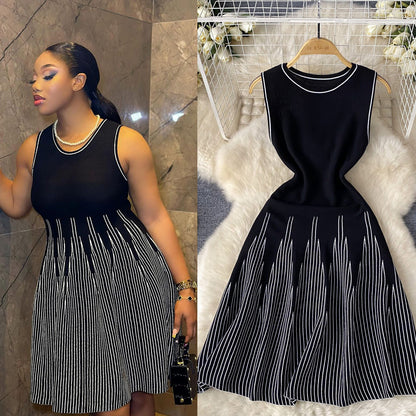 Stripesd Knitted Dress