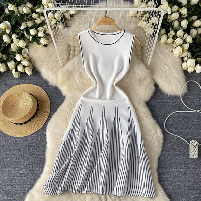 Stripesd Knitted Dress
