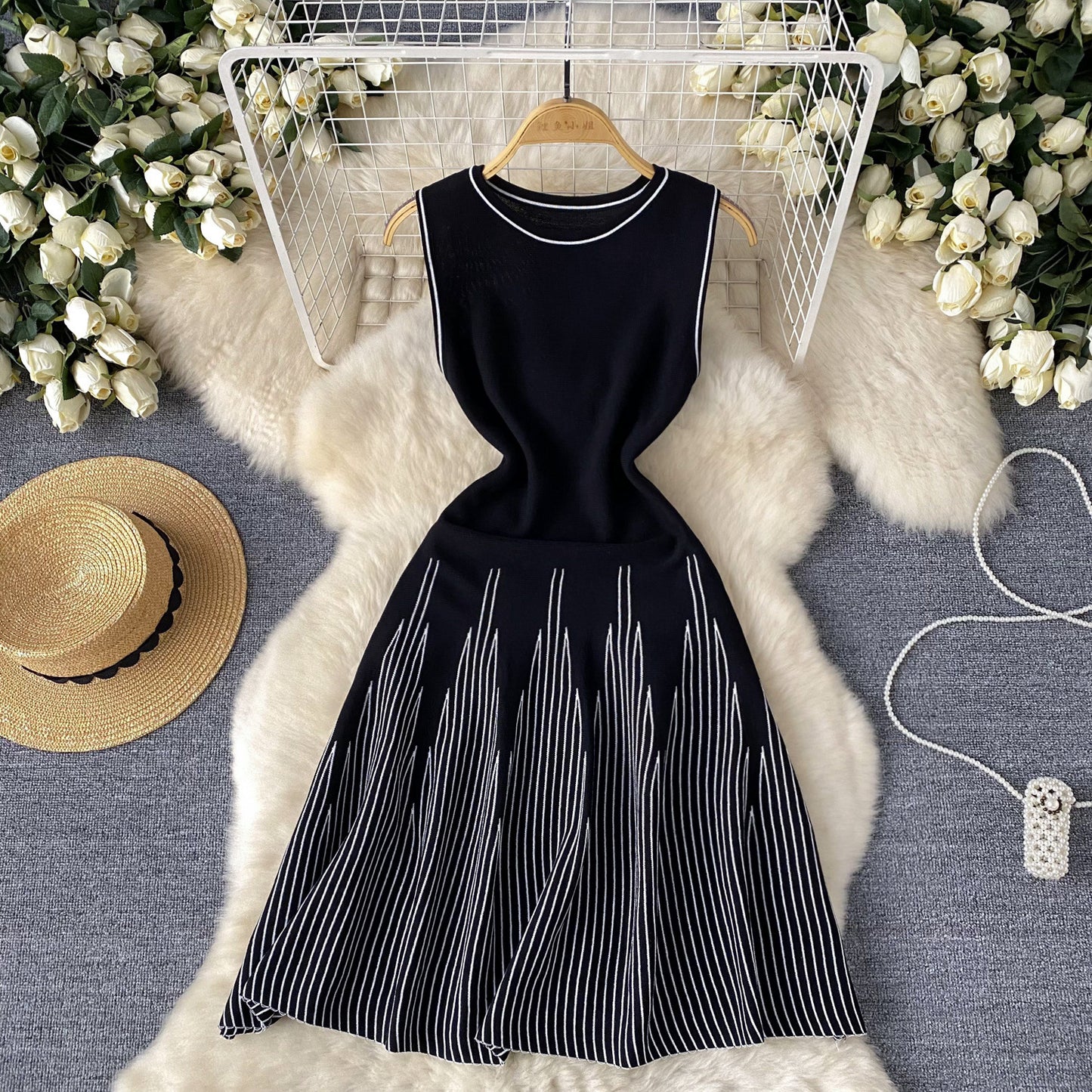 Stripesd Knitted Dress