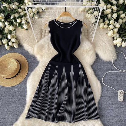 Stripesd Knitted Dress