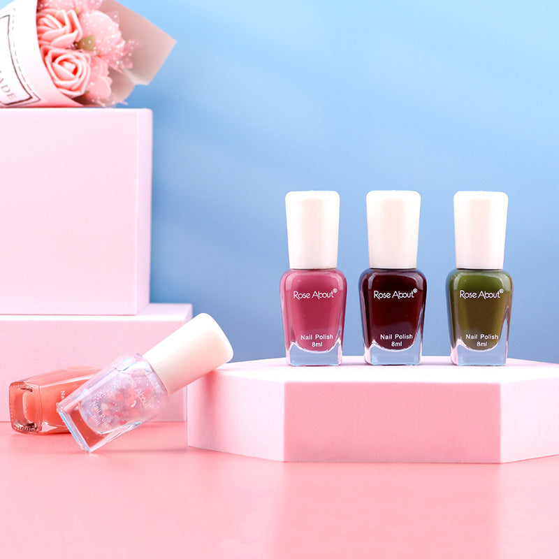 Strippable water-based nail polish