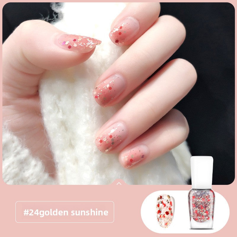 Strippable water-based nail polish