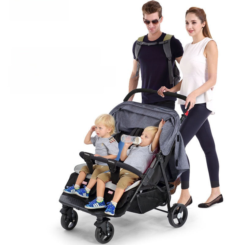 Stroller that can be used in sitting, reclining, or folding positions