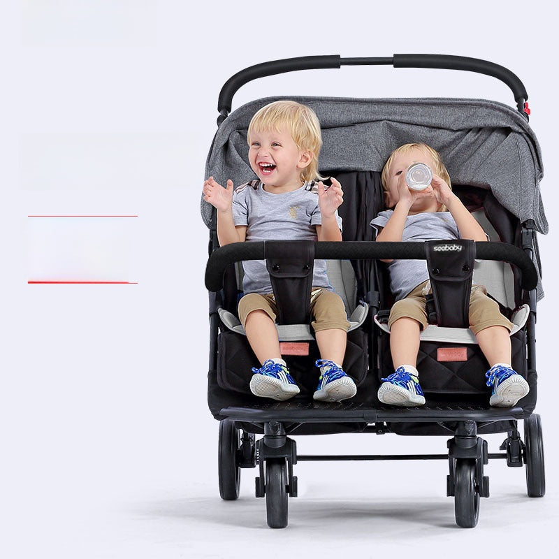 Stroller that can be used in sitting, reclining, or folding positions