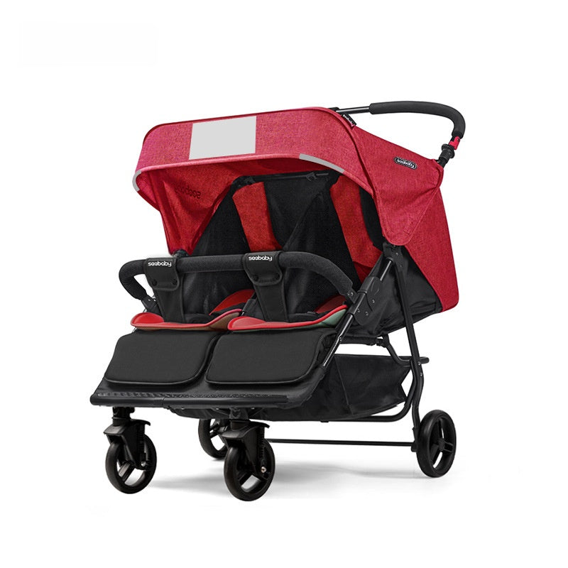 Stroller that can be used in sitting, reclining, or folding positions