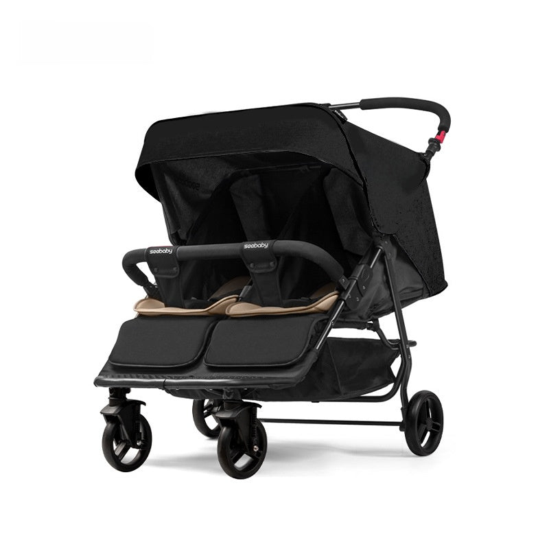 Stroller that can be used in sitting, reclining, or folding positions