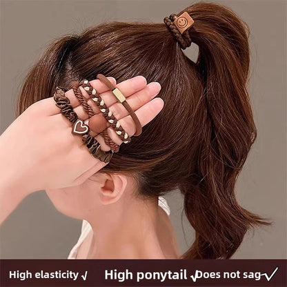 Strong and durable large intestine hair band with a rope attachment