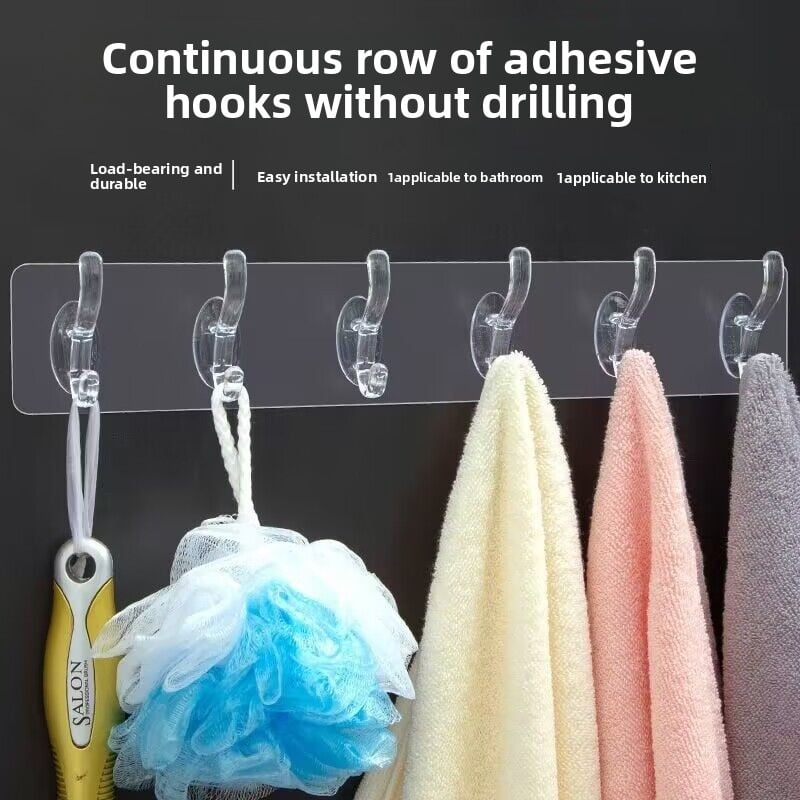 Strong Transparent Hooks for Bathroom and Kitchen