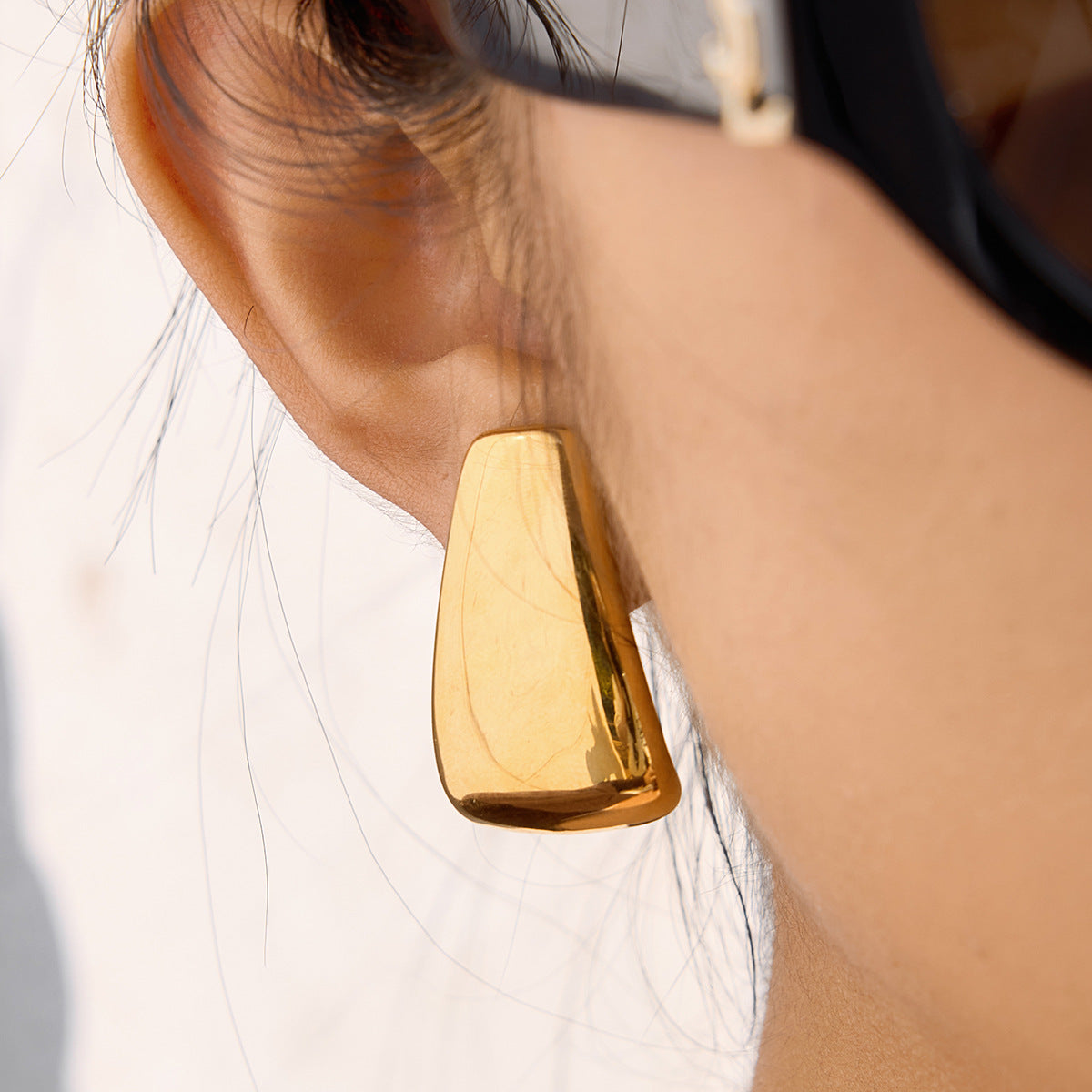 Stud Earrings, Minimalist Luxury Ear Cuff, Titanium Steel Jewelry