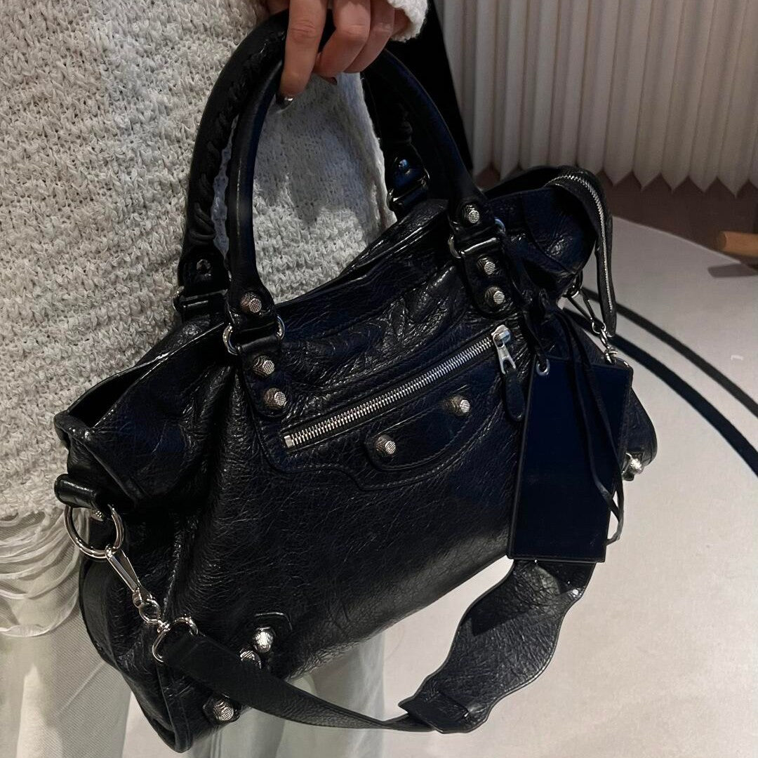 Studded Biker Shoulder Crossbody Handbag