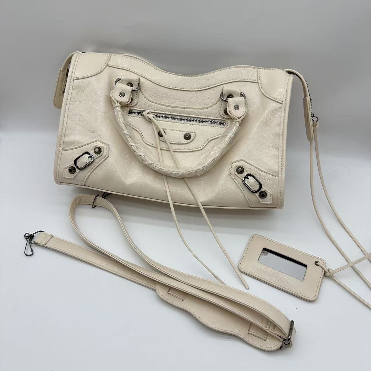 Studded Biker Shoulder Crossbody Handbag