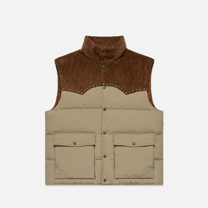 Studded Corduroy Down Gilet Vest