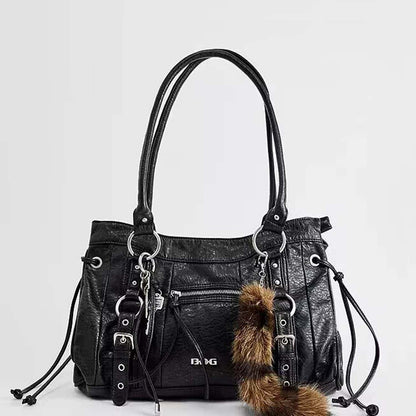 Studded Retro Shoulder Tote Bag