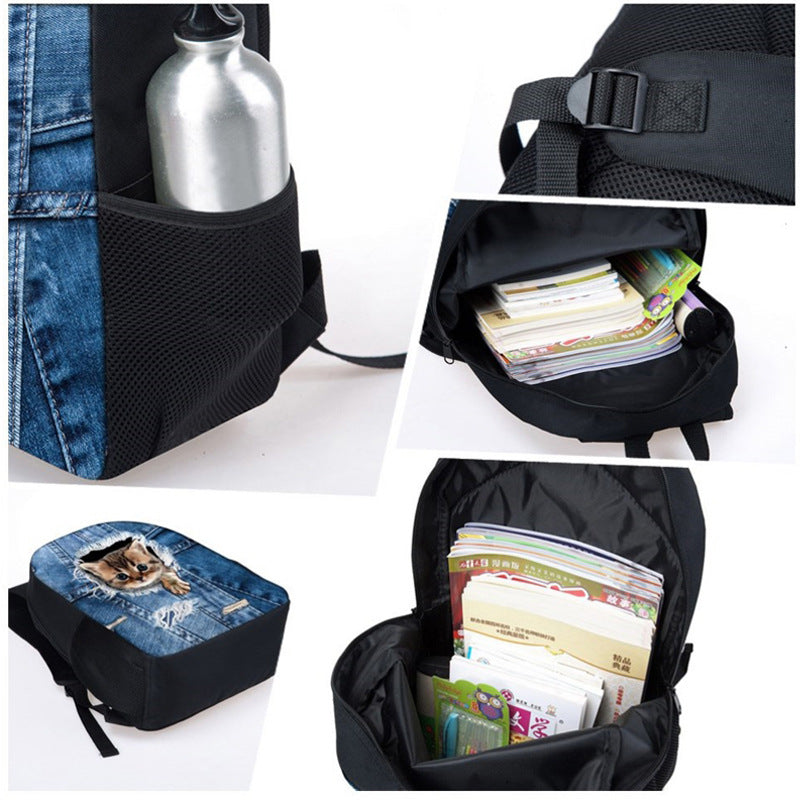 Student schoolbag printed backpack