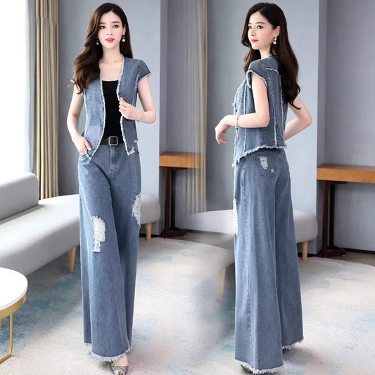 Style-Enhancing Petite Wide-leg Pants Set