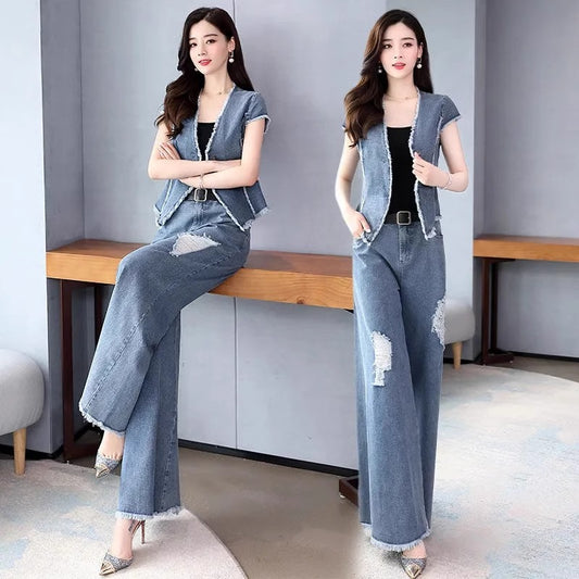 Style-Enhancing Petite Wide-leg Pants Set
