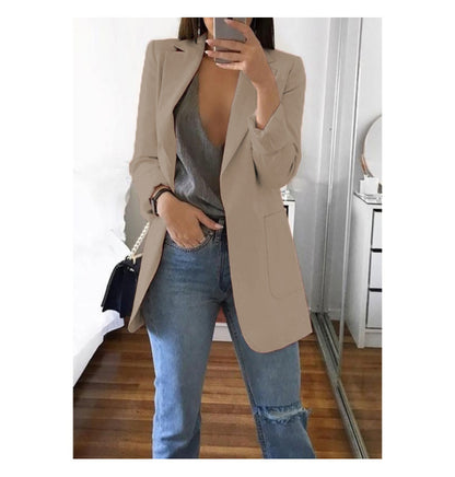 Stylish and casual lapel slim-fit cardigan