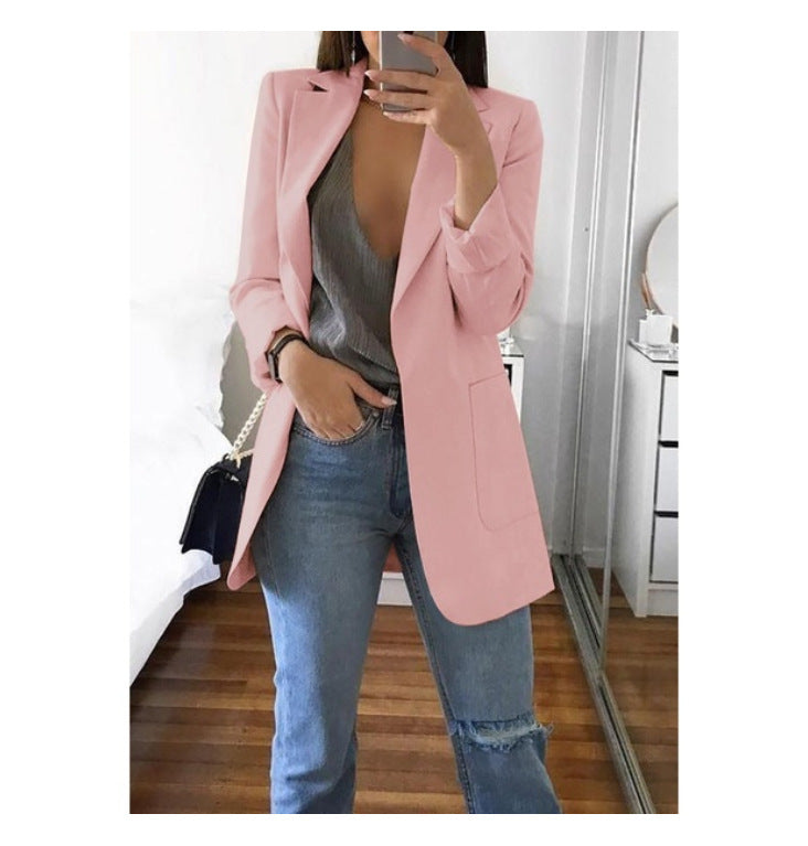 Stylish and casual lapel slim-fit cardigan
