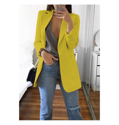 Stylish and casual lapel slim-fit cardigan