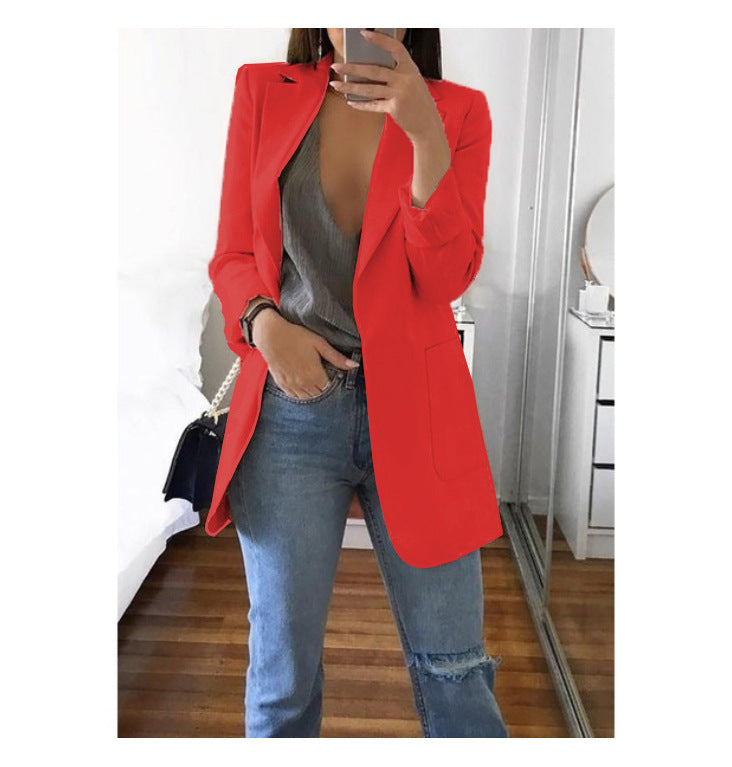 Stylish and casual lapel slim-fit cardigan