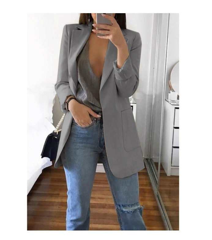 Stylish and casual lapel slim-fit cardigan