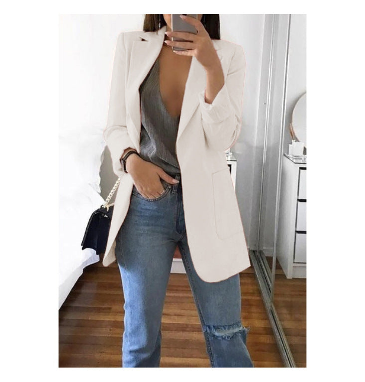 Stylish and casual lapel slim-fit cardigan