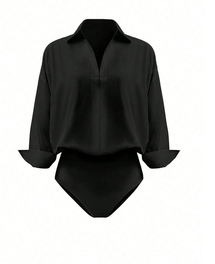 Stylish collared bodysuit