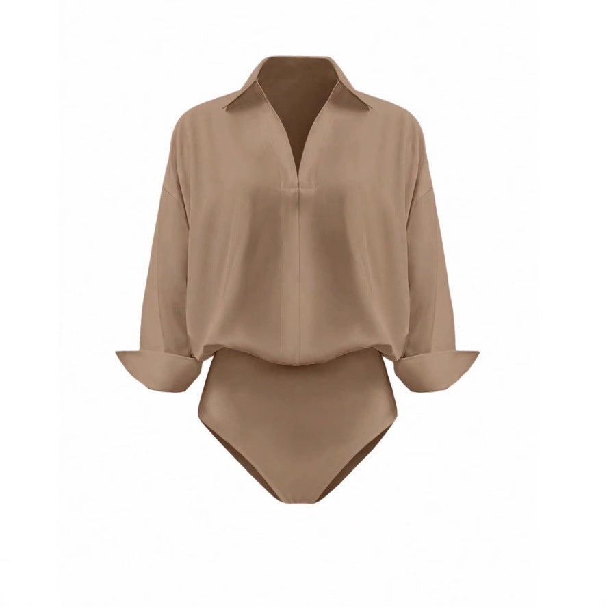 Stylish collared bodysuit
