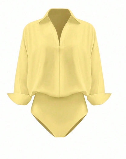 Stylish collared bodysuit