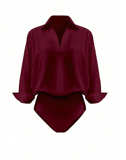 Stylish collared bodysuit