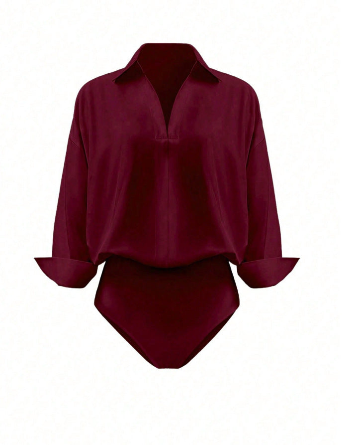 Stylish collared bodysuit