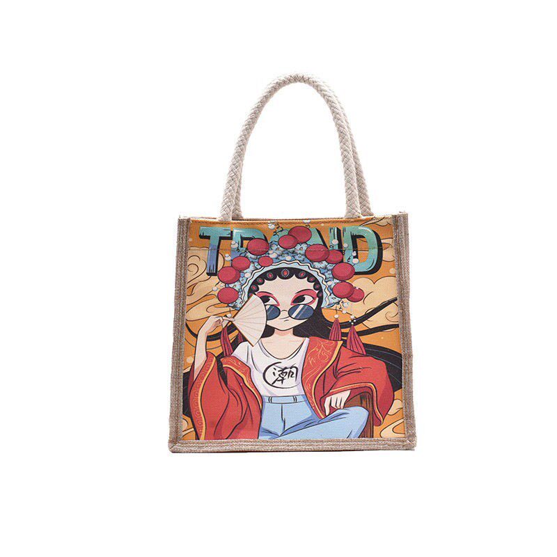 Stylish Geometric Print Soft Handle Handbag for Women