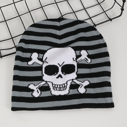 Stylish Jacquard Skull Knitted Hat