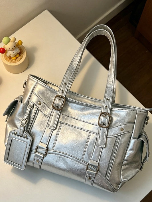 Stylish Large-Capacity Tote Bag with Adjustable Strap